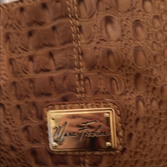 Marc Fisher Brown Crocodile Embossed Tote - Picture 3 of 13